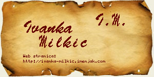Ivanka Milkić vizit kartica